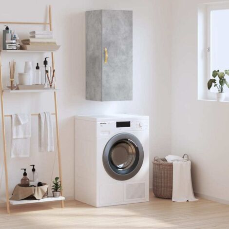 Wall Mounted Cabinet Concrete Grey 34.5x34x90 cm vidaXL
