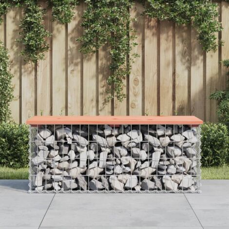 Garden Bench Gabion Design 103x44x42 cm Solid Wood Douglas vidaXL