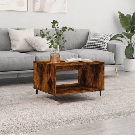 Coffee Table Smoked Oak 60x50x40 cm Engineered Wood vidaXL