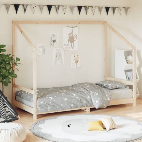 Kids Bed Frame 90x200 cm Solid Wood Pine vidaXL