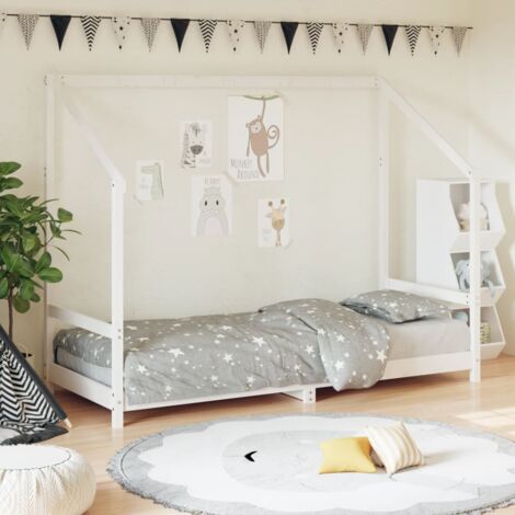 Kids Bed Frame White 80x200 cm Solid Wood Pine vidaXL