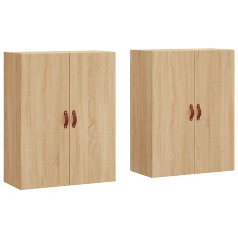Wall Mounted Cabinets 2 pcs Sonoma Oak 69.5x34x90 cm vidaXL