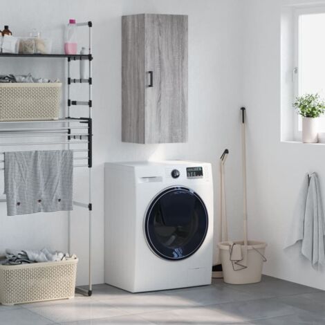 Wall Mounted Cabinet Grey Sonoma 34.5x34x90 cm vidaXL