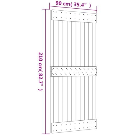 Sliding Door with Hardware Set 90x210 cm Solid Wood Pine vidaXL
