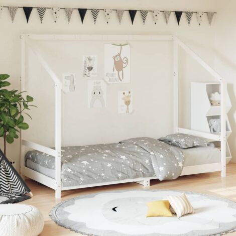 Kids Bed Frame White 90x190 cm Solid Wood Pine vidaXL