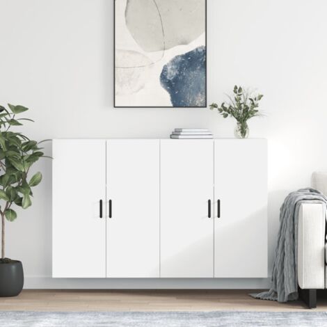 Wall Mounted Cabinets 2 pcs White 69.5x34x90 cm vidaXL
