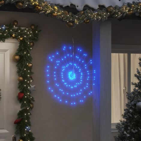 Christmas Starburst Lights 140 LEDs 8 pcs Blue 17 cm vidaXL