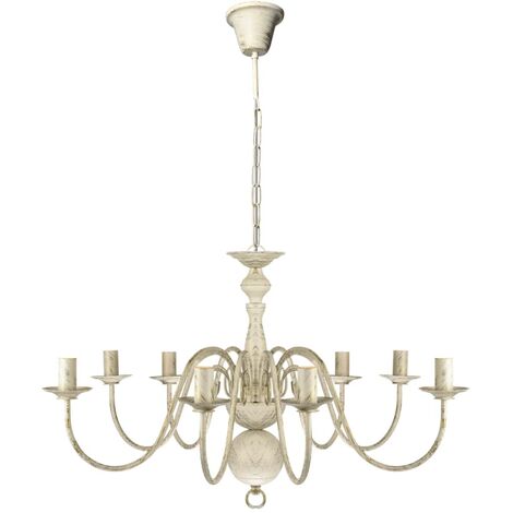 Antique White Metal Chandelier 8 x E14 Bulbs vidaXL (1/5)