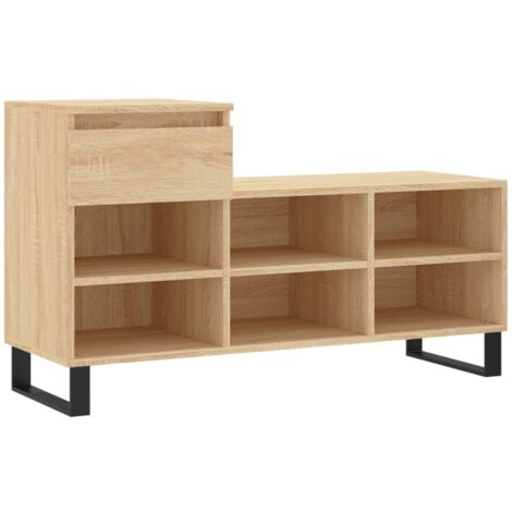 Shoe Cabinet Sonoma Oak X X Cm Engineered Wood Vidaxl