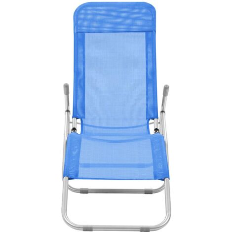 Folding Sun Loungers 2 pcs Textilene Blue vidaXL