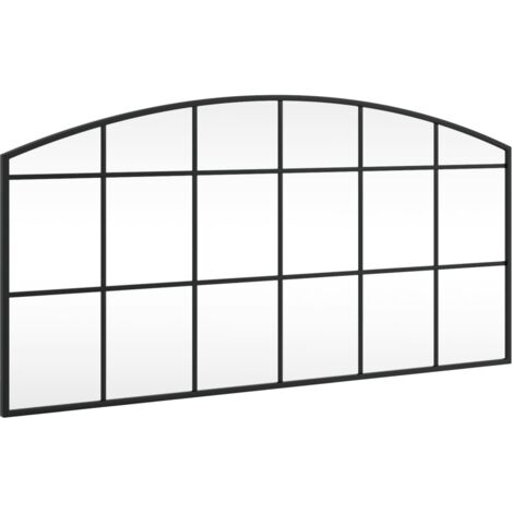 Wall Mirror Black 100x50 cm Arch Iron vidaXL