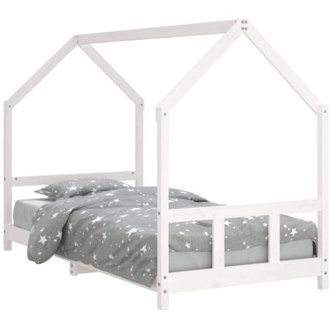 Kids Bed Frame White 90x200 cm Solid Wood Pine vidaXL