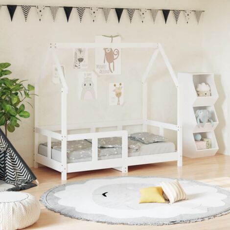 Kids Bed Frame White 70x140 cm Solid Wood Pine vidaXL