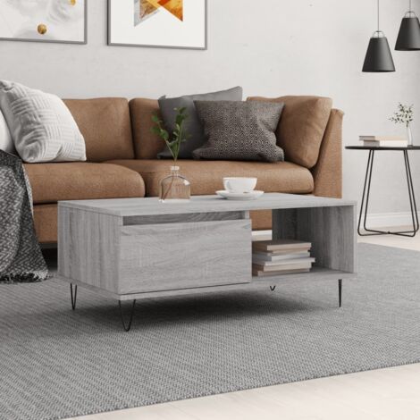 Coffee Table Grey Sonoma 90x50x36.5 cm Engineered Wood vidaXL