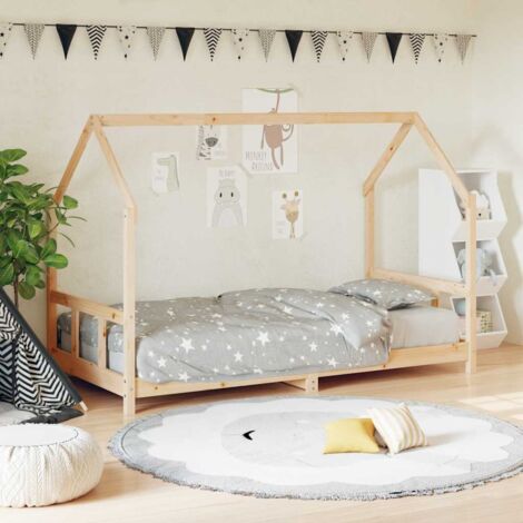 Kids Bed Frame 90x200 cm Solid Wood Pine vidaXL