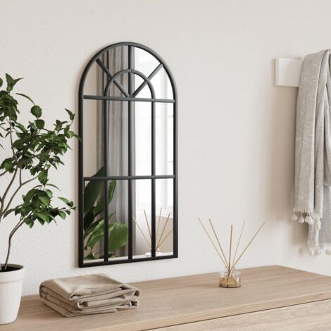 Wall Mirror Black 30x60 cm Arch Iron vidaXL