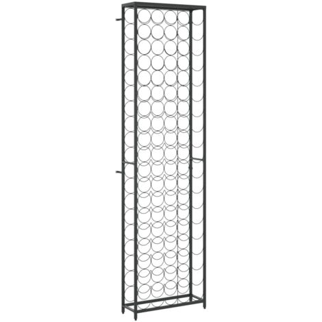 Wine Rack for 95 Bottles Black 54x18x200 cm Wrought Iron vidaXL