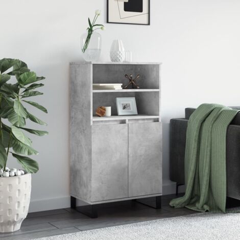 Highboard Concrete Grey 60x36x110 cm Engineered Wood vidaXL (1/5)