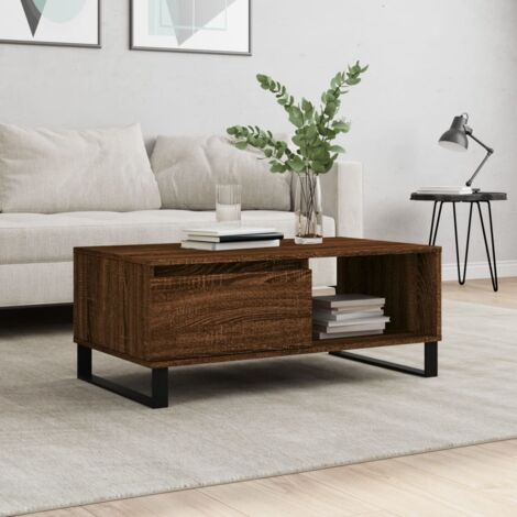 Coffee Table Brown Oak 90x50x36.5 cm Engineered Wood vidaXL