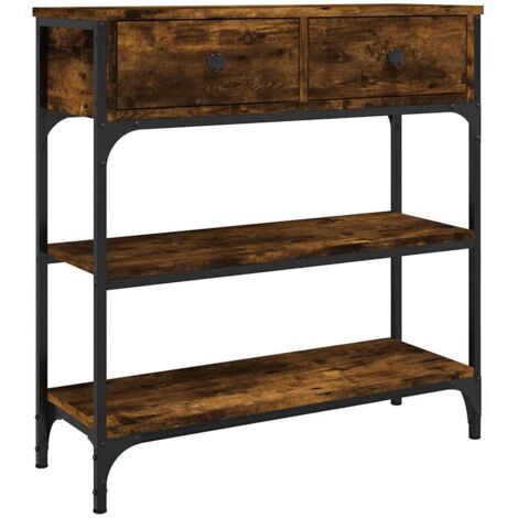 Console Table Smoked Oak 72.5x25x75 cm Engineered Wood vidaXL