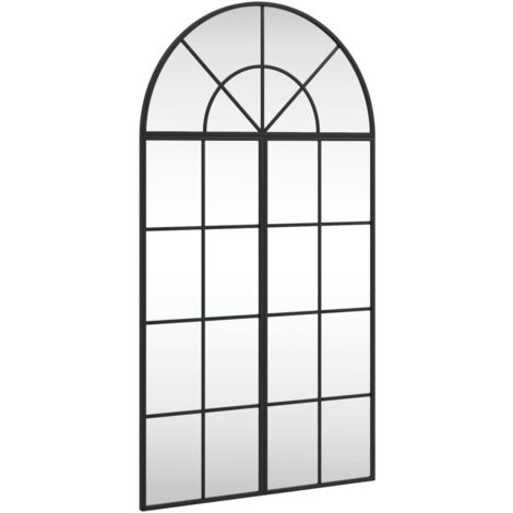 Wall Mirror Black 60x110 cm Arch Iron vidaXL