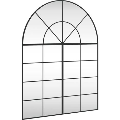 Wall Mirror Black 100x130 cm Arch Iron vidaXL