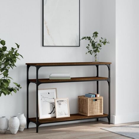 Console Table Brown Oak 100x29x75 cm Engineered Wood vidaXL