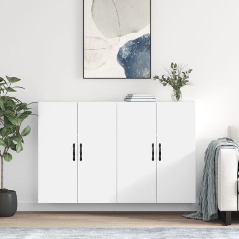 Wall Mounted Cabinets 2 pcs White Engineered Wood vidaXL