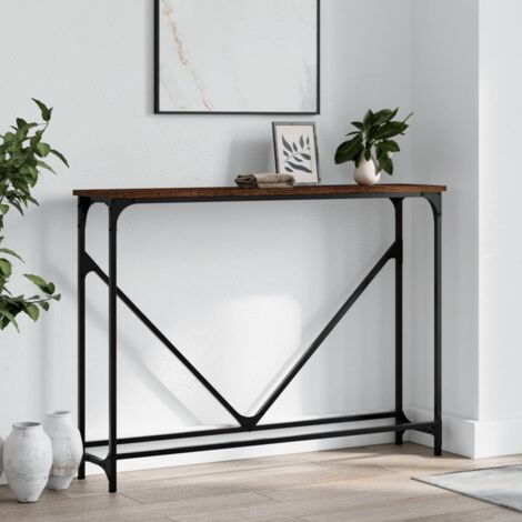 Console Table Brown Oak 102x22.5x75 cm Engineered Wood vidaXL