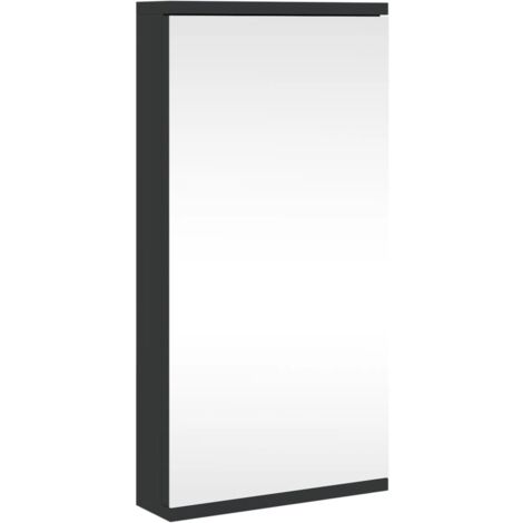 Corner Bathroom Mirror Cabinet Black 30x24x60 cm vidaXL