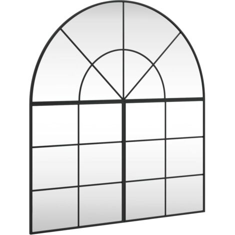 Wall Mirror Black 100x110 cm Arch Iron vidaXL