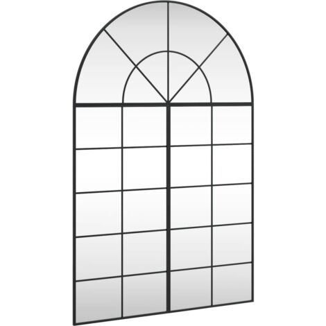 Wall Mirror Black 100x150 cm Arch Iron vidaXL