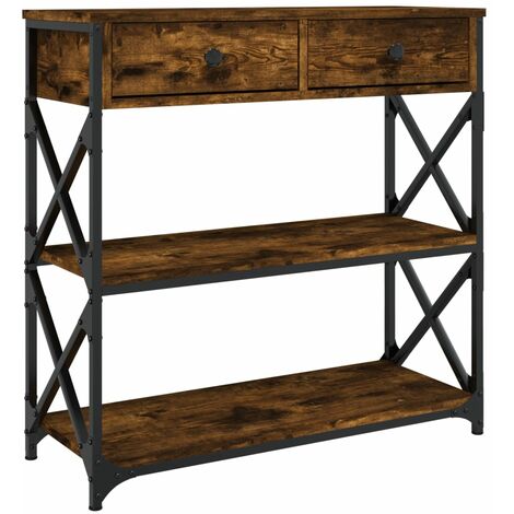 Console Table Smoked Oak 75x28x75 cm Engineered Wood vidaXL