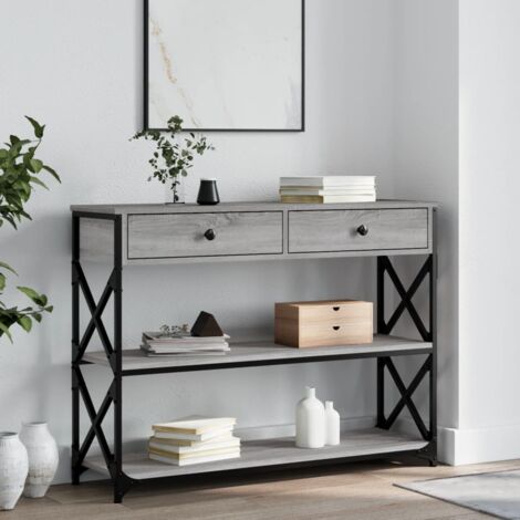 Console Table Grey Sonoma 100x28x75 cm Engineered Wood vidaXL
