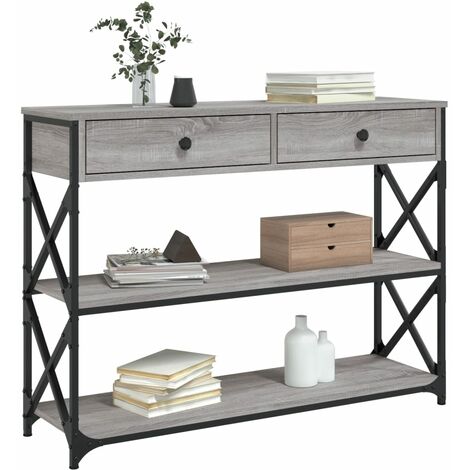 Console Table Grey Sonoma 100x28x75 cm Engineered Wood vidaXL