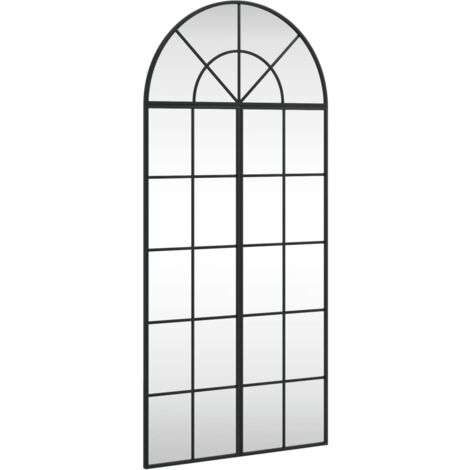 Wall Mirror Black 60x130 cm Arch Iron vidaXL (1/5)