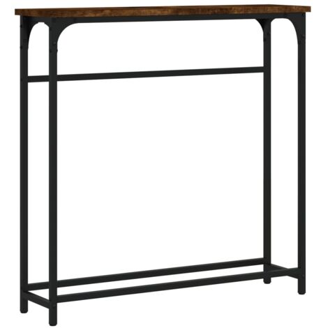 Console Table Smoked Oak 75x19.5x75 cm Engineered Wood vidaXL