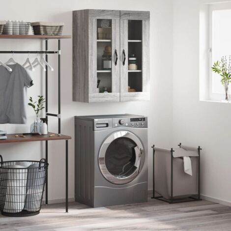 Wall Mounted Cabinet Grey Sonoma 69.5x34x90 cm Engineered Wood vidaXL (1/5)