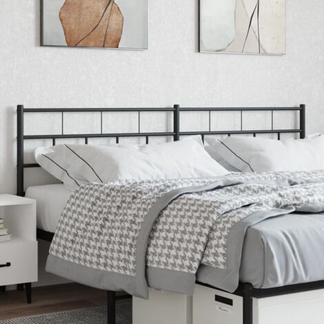 Metal Headboard Black 200 cm vidaXL (1/5)