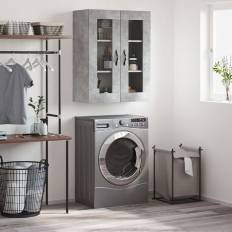 Wall Mounted Cabinet Concrete Grey 69.5x34x90 cm Engineered Wood vidaXL (1/5)