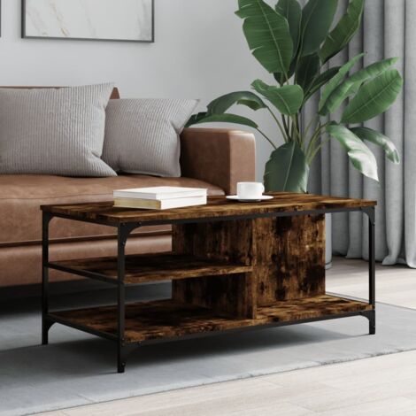 Coffee Table Smoked Oak 100x50x45 cm Engineered Wood vidaXL