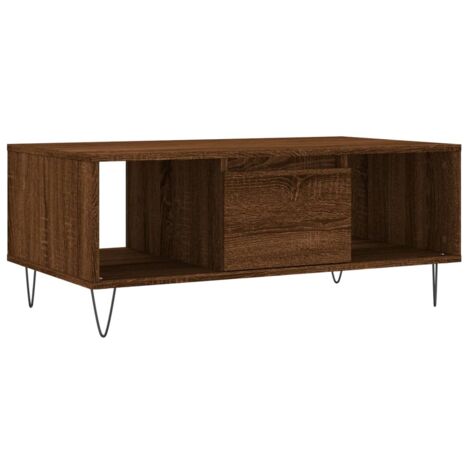 Coffee Table Brown Oak 90x50x36.5 cm Engineered Wood vidaXL