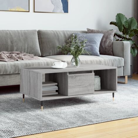 Coffee Table Grey Sonoma 90x50x36.5 cm Engineered Wood vidaXL