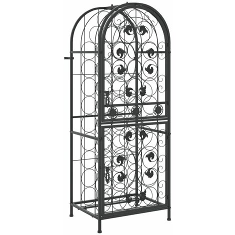 Wine Rack for 41 Bottles Black 45x36x120 cm Wrought Iron vidaXL