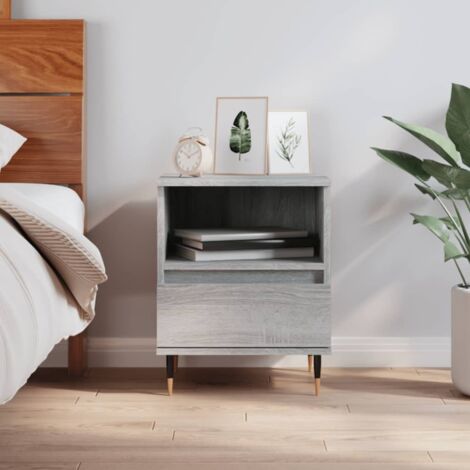 Bedside Cabinet Grey Sonoma 40x35x50 cm Engineered Wood vidaXL (1/5)