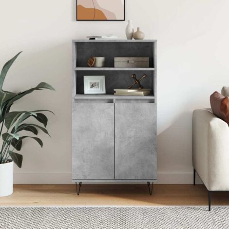 Highboard Concrete Grey 60x36x110 cm Engineered Wood vidaXL