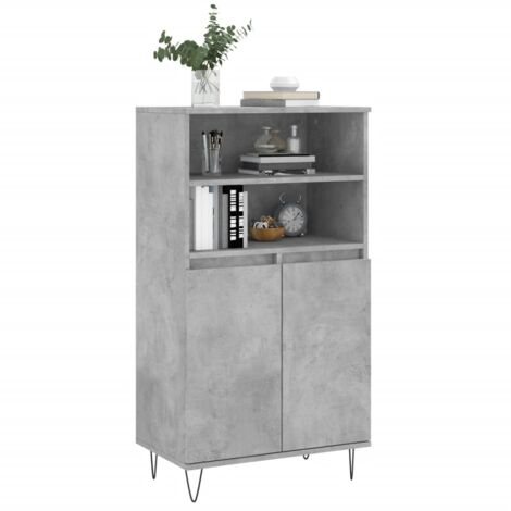 Highboard Concrete Grey 60x36x110 cm Engineered Wood vidaXL