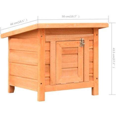 Cat House Solid Pine & Fir Wood 50x46x43.5 cm vidaXL