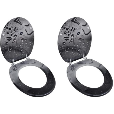 Toilet Seats with Lids 2 pcs MDF Water vidaXL