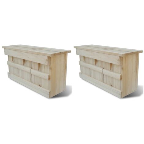Sparrow Houses 2 pcs Wood 44x15.5x21.5 cm vidaXL